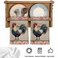 thumbnail image 5 of Farmhouse Roosters Kitchen Towels Set of 4, Countryside Farm Chicken Pink Leaves Absorbent Dish Towels for Kitchen, Microfiber Hand Towel, Quick Drying Tea Towel for Cleaning Decorative Dishcloths, 5 of 7