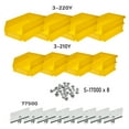 thumbnail image 2 of Triton Products® LocBin Polypropylene Hanging Bin & BinClip Kits, (4) Small 5-3/8"L x 4-1/8"W x 3"H and (4) Medium 7-3/8"L x 4-1/8"W x 3" H, 2 of 8