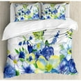 thumbnail image 3 of Ambesonne Spring Flower Watercolor Flourishing Vibrant Blooms Artsy Design Duvet Cover Set, 3 of 3