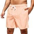 thumbnail image 4 of MDUKONU Mens Striped Casual 7" Shorts Summer Beach Elastic Waist Drawstring Shorts with Pockets Multicolor Orange XL, 4 of 4