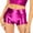 Hot Pink, variant on Oplxuo Women's Sexy Metallic Booty Shorts Stretch High Waisted Shiny Rave Festival Dance Bottoms