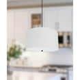 thumbnail image 4 of Home Concept 16" W 2 Light Pendant White Linen Drum Shade with Diffuser, Black Cord, 4 of 5