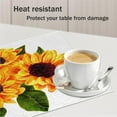 thumbnail image 3 of Placemats Set of 6 Sunflower Leaf Fabric Placemats 12x18 Inch Square Placemat for Kitchen Table Heat Resistant, Easy to Clean Table Placemats, 3 of 5