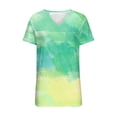 thumbnail image 4 of Jewelreauty Women's Casual V Neck Shirts Summer Short Sleeve Tie-Dye Tunic Tops 2025 Loose Tee Blouses (2XL, Green), 4 of 5