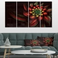 thumbnail image 1 of Red Abstract Fractal Flower Spiral - Floral Canvas Art Print, 1 of 3