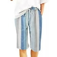 thumbnail image 1 of Zodanni Women Summer Beach Shorts Pocket Capri Pant Hawaii Knee Length Pants Baggy Bottoms Lounge Short Hot Light Blue XL, 1 of 3