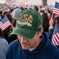 thumbnail image 5 of USA 250th Anniversary American Flag Hat 1776-2026 Independence Day Distressed Cap Adjustable Embroidered Cap Merchandise for Men Women,Green, 5 of 6