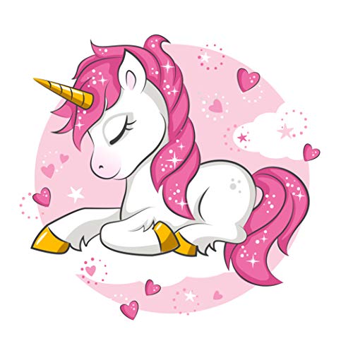 pink unicorn edible cakecupcake topper 2 inch round walmartcom
