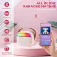 thumbnail image 2 of Kids Karaoke Machine,Portable Bluetooth Speaker with 2 Wireless Microphones,Gifts Toys for Girls 4,5,6,7,8,9,10 +Year Old Birthday Family Home Party(Pink), 2 of 9