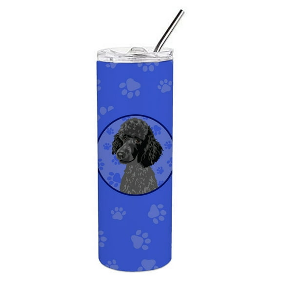 Carolines Treasures WDK1157TBL20 Poodle Standard Black  Stainless Steel 20 oz Skinny Tumbler Blue 20 oz multicolor