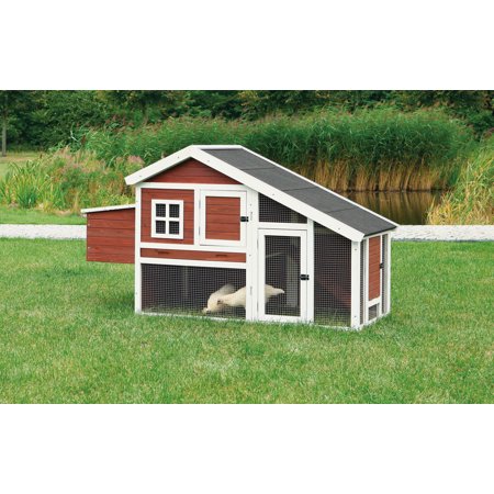 UPC: 4011905559605 | TRIXIE 2-Story Wooded Outdoor Chicken Coop with 2 Nesting Boxes Auburn Fits 2 Std Chickens