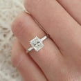 thumbnail image 3 of 2.5CT Radiant & Tapered Baguette Three Stone Style Moissanite Engagement Ring 14k White Gold, 3 of 7