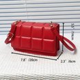 thumbnail image 1 of Bolsa de hombro con solapa de cuero de PU cuadrado chocolate para mujer con solapa (rojo) Likrtyny Para Estrenar, 1 of 8