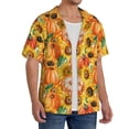 thumbnail image 4 of Haiem Pumpkins And Sunflowers Men's Casual Shirts Short Sleeve Button Down Shirts Fashion Textured Summer Beach Shirt-X-Large, 4 of 7