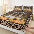 thumbnail image 3 of Manfei Kawaii Fall Gnome Full Size Sheets, Brown Leopard Cheetah Print Bed Sheets, Autumn Sunflower Sheet Sets, Microfiber Bedroom Decor, 4pcs, 3 of 7