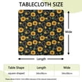 thumbnail image 2 of Black Geometric Sunflower Pattern Square Fitted Tablecloth with Elastic Edge,Square Table Cover,Washable Elastic Table Cover for Home Kitchen Party Decor 34"x34", 2 of 6