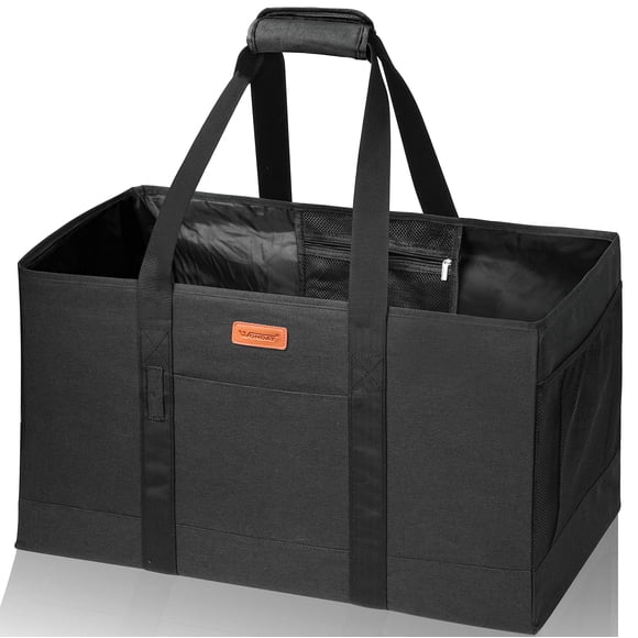 Bolsa grande WONDAY, plegable, utilitaria, negra, 56 x 28 x 33 cm