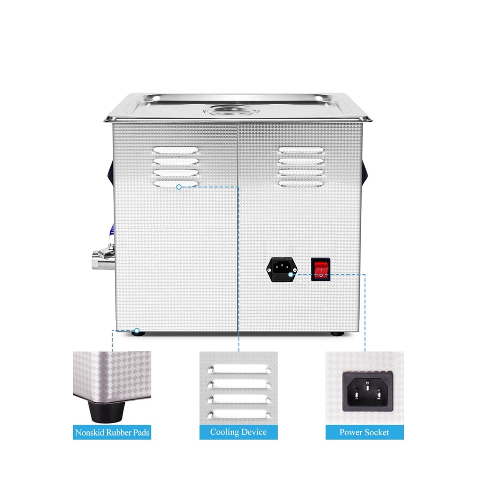 15L Power Set Degassing Ultrasonic Cleaner Laboratory Glassware Denture Metal Instrument Auto Parts Ultrason Washer Machine