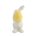 thumbnail image 3 of One Hundred 80 Degrees 5.50In Bunny With Colored Egg, Ceramic, Spring Rabbit Glitter Figurine Em2116 Yellow, 3 of 3