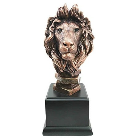 Bronze Lion King Of The Jungle African Lion Pride Bust Bronze Electroplated Figurine Statue Savanna Animal Kingdom Great Gift For Nature Lovers Beautiful Home Decor Sculpture ()