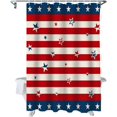 thumbnail image 5 of Independence Day Stars Stripes Shower Curtain, American Flag Shower Curtain Set with Hooks, Spring Summer Waterproof Fabric Shower Curtains for Bathroom Decor, 72x72 Inch Bath Curtain, 5 of 6