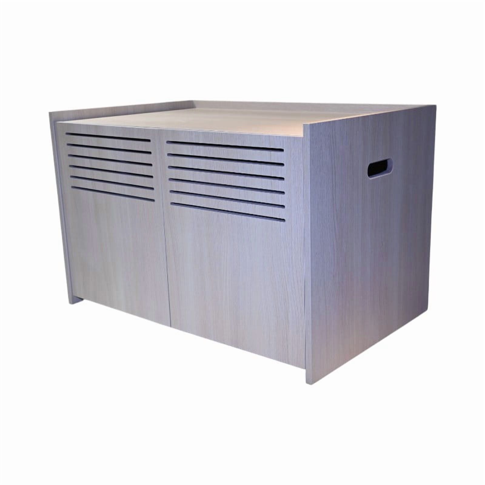 Noaman Modern Wooden Cat House with Scratching Pad & Hidden Litter Box Enclosure, 33.46" x 21.06" x 21", Beige Brown, Spacious & Stylish Pet Furniture