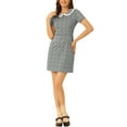thumbnail image 1 of INSPIRE CHIC Robe Décontractée Extensible pour Femme à Manches Courtes avec Col Contrastant m Vert, 1 of 6