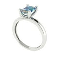 thumbnail image 2 of 1 ctw Solitaire Anniversary Ring for Women | Emerald Cut Blue Moissanite | Hyperallergenic Solid 18K White Gold, 2 of 5