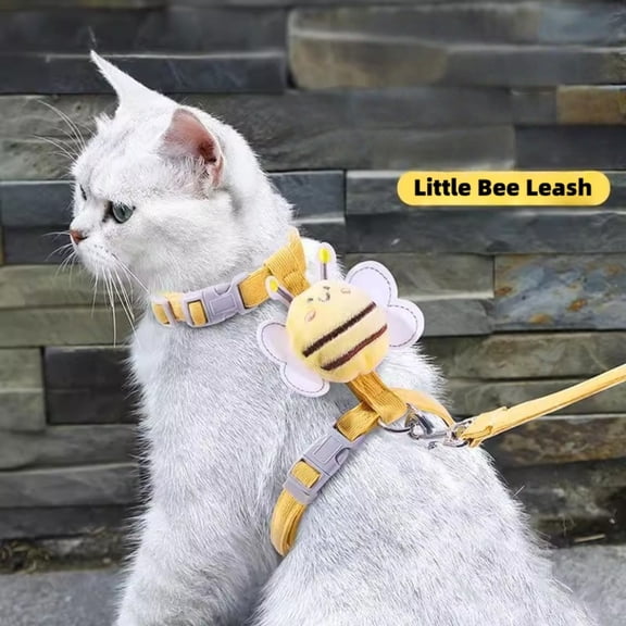 Cute Bee Leash for Cats and Small Dogs, Lightweight Pet Walking Lead for Outdoor Use