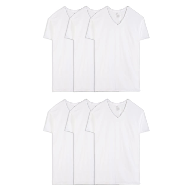Camisetas interiores Fruit of the Loom con cuello en V para hombre, paquete de 6, talla XXL alta