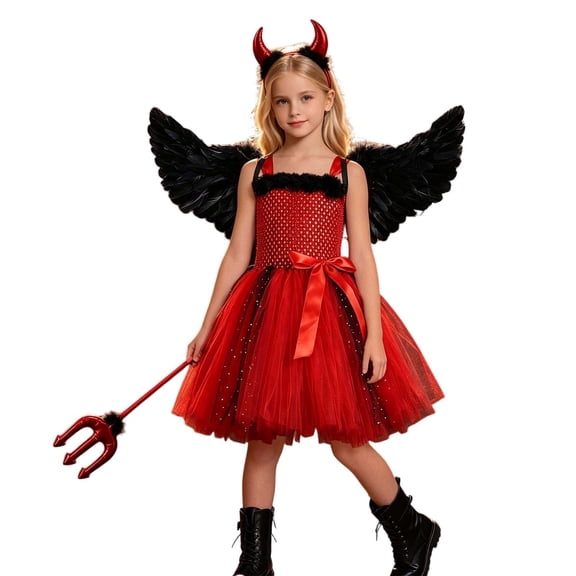 erfcxs Kids Halloween Dress Cosplay Fancy Party Outfit for Girls Boys
