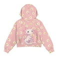 thumbnail image 5 of Xoenoiee Pink Axolotl Daisy Flower Print Oversized Sweatshirt for Girls Kids Fall Outfits Fashion Long Sleeve Hoodie Quarter Zip Pullover Tops with Kangaroo Pocket, 5-6 Years, 5 of 7
