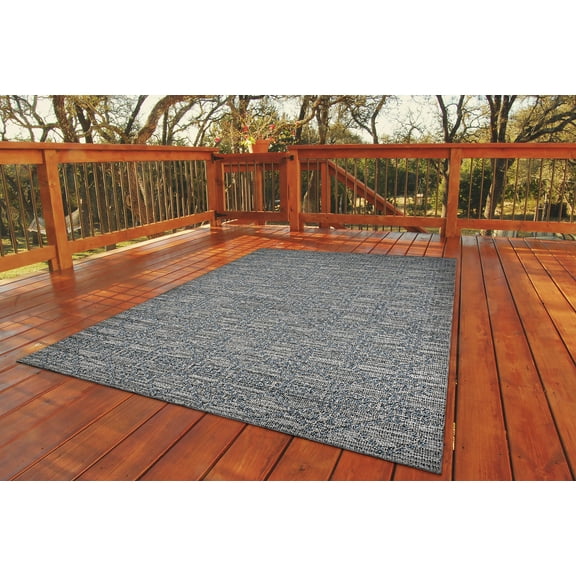 Couristan Fresco Garden Twine Rainstorm 2' x 3' Gray Geometric Outdoor Rug