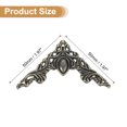 thumbnail image 2 of Uxcell 4 Pack Vintage Flat Corner Bracket, 2" x 2" Metal Desk Corner Protectors Zinc Alloy Decorative Edge Cover with Screw for Furniture Jewelry Box Gifts Box, Bronze, 2 of 6