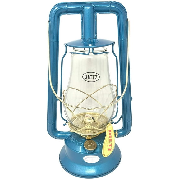 Dietz Monarch #10 Hot Blast Blue and Gold Kerosene Lantern Vintage Style Oil Lamp