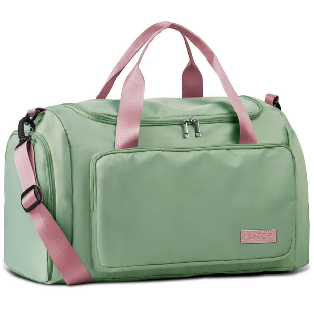 Bolsa de viaje HOTOR para gimnasio con compartimento para zapatos, color verde