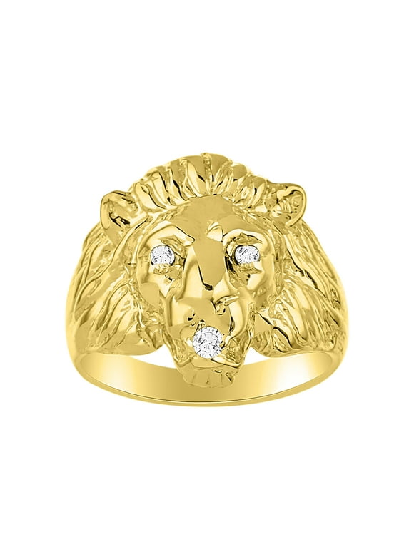 Gold Lion Head Ring