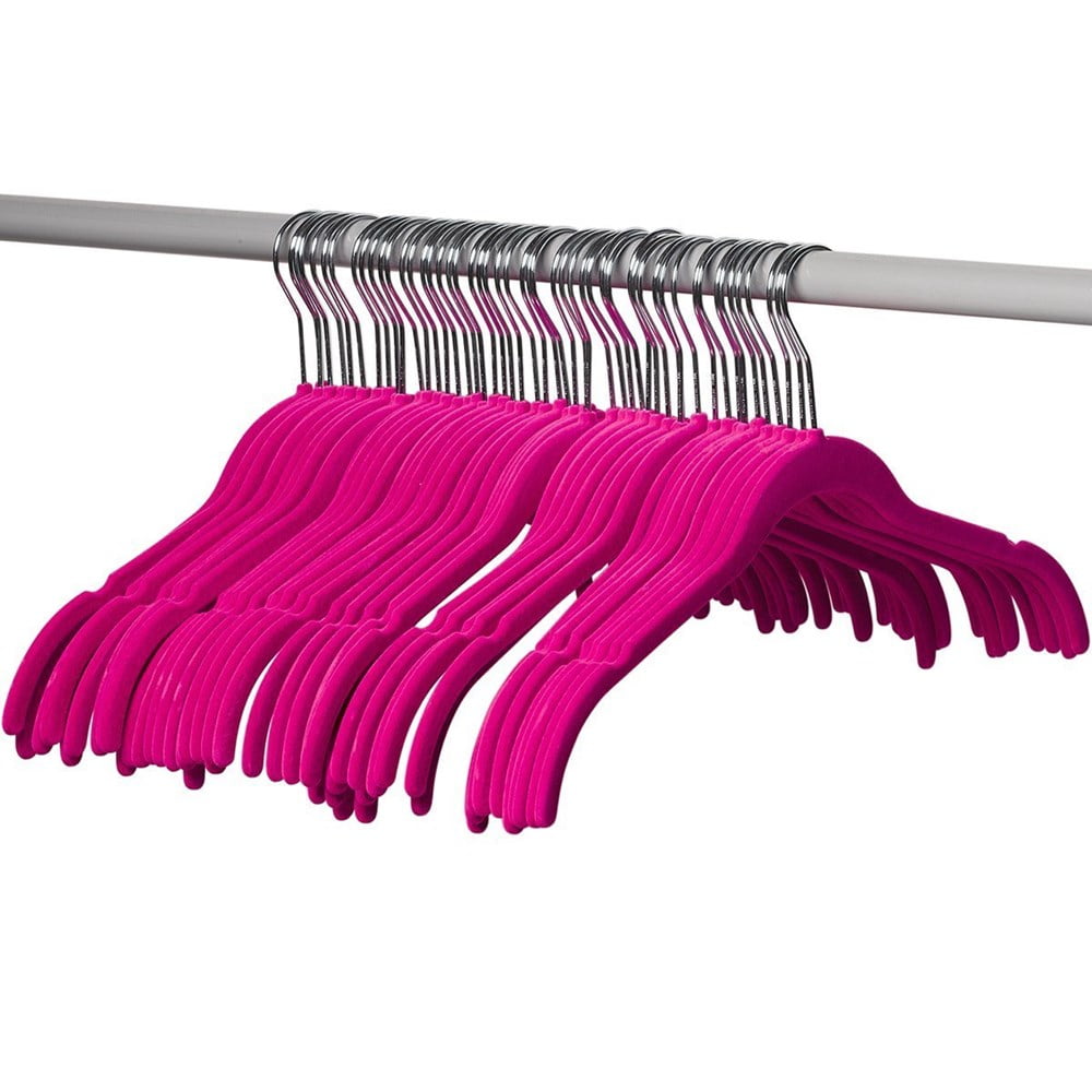 50 Pack Shirt and dress Clothes Hangers PINK Velvet Hangers Clothes