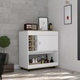 thumbnail image 2 of Light oak bar cart with wheels | Store wine, drinks and glasses conveniently, 2 of 3