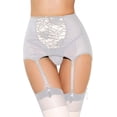 thumbnail image 1 of XmhyTop Cinturón de Liguero Mujer, Cintura Alta en Malla Vintage con Tirantes Ajustables y Clip Metal, Sin calcetines y bragas,El estilo B,Talla L Blanco, 1 of 3