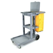 Commercial Janitorial Janitor cart with Vinyl Bag Gray