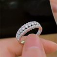 thumbnail image 5 of Women Elegant 925 Silver Ring Cubic Zircon Engagement Party Jewelry Sz 6-10, 5 of 9
