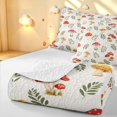 thumbnail image 4 of Homewish Watercolor Plant Mushrooms Twin Quilt Set,Botanical Fungi Twin Coverlet Set,White Red,Light Gray Reversible,2pcs, 4 of 7