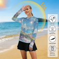 thumbnail image 5 of FORMRS Womens Long Sleeve Shirts UPF 50+ Sun Protection Quick Dry Fishing Hiking Tops, Size S-2XL, Crystal Ocean, 5 of 8