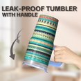 thumbnail image 5 of 20oz Insulated Tumbler with Lid and Straw, Bohemian Design Stainless Steel Coffee Cup, Double Wall Vacuum Travel Mug, Leakproof, 5 of 5