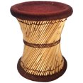 thumbnail image 1 of Natural Geo Moray Accent Stool - Handwoven Brown, 1 of 4