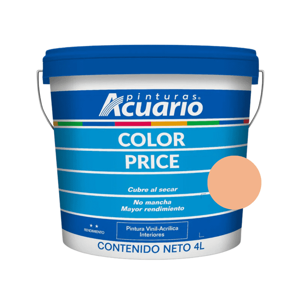 Galon De Pintura Vinilica Lavable Acuario Color Price 4lt - Color Mandarina