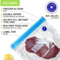 thumbnail image 3 of Sacs - 18 Sacs Réutilisables à Fermeture Éclair sous Vide pour Cuisson sous Vide, 3 Tailles, Sacs de Rangement pour Aliments avec 2 Pinces de Scellage pour Cuiseurs Anova et Joule, 3 of 7