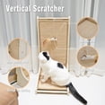 thumbnail image 3 of Vertical Sisal Cat Scratcher, 27.5'' L-Shaped Scratching Post, Upright Scratching Pad for Indoor Cats, Solid Wood Furniture Protector with Catnip, 3 of 6