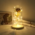 thumbnail image 2 of de cristal LED rosa sobre base de madera San Valentín dorado Zulema Lámparas de base de madera de cúpula, 2 of 8